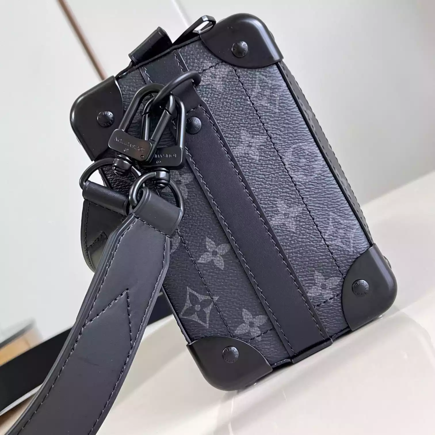 SOUL TRUNK EAST WEST BLACK MONOGRAM ECLIPSE CANVAS M11744 - LW441 DISCOVERY BACKPACK PM SKY BLUE MONOGRAM CANVAS