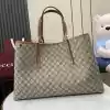 GUCCI GG CANVAS EMBLEM MAXI TOTE BAG BEIGE/BROWN 2025 - BG111 GUCCI GG CANVAS EMBLEM MAXI TOTE BAG BEIGE/BROWN 2025