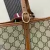 GUCCI GG CANVAS EMBLEM MAXI TOTE BAG BEIGE/BROWN 2025 - BG111 GUCCI GG CANVAS EMBLEM MAXI TOTE BAG BEIGE/BROWN 2025