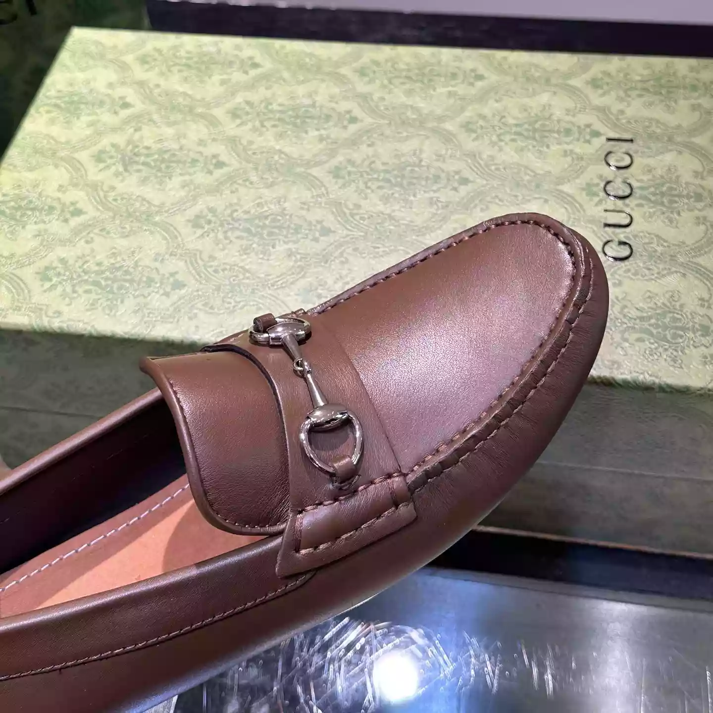 DRIVER WITH HORSEBIT BROWN LEATHER - GL097