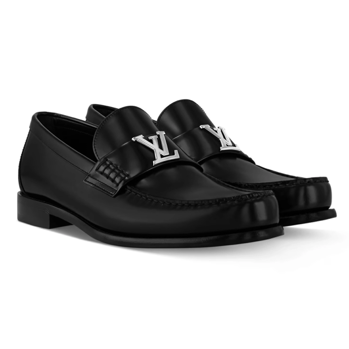 MAJOR LOAFERS BLACK GLAZED CALF LEATHER - VL037