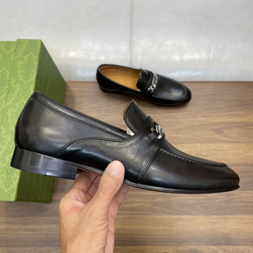 MEN'S LOAFERS WITH INTERLOCKING G BLACK - GL109