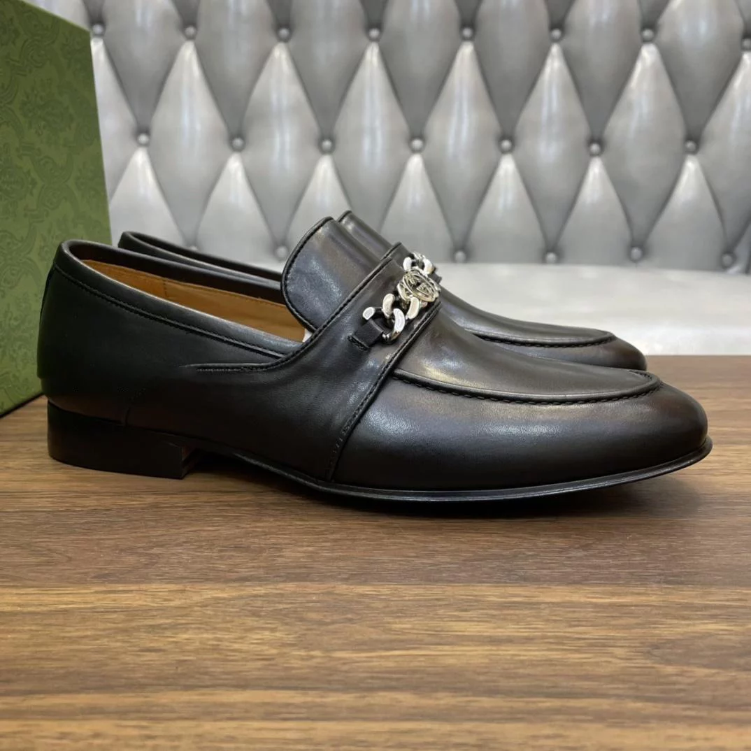 MEN'S LOAFERS WITH INTERLOCKING G BLACK - GL109