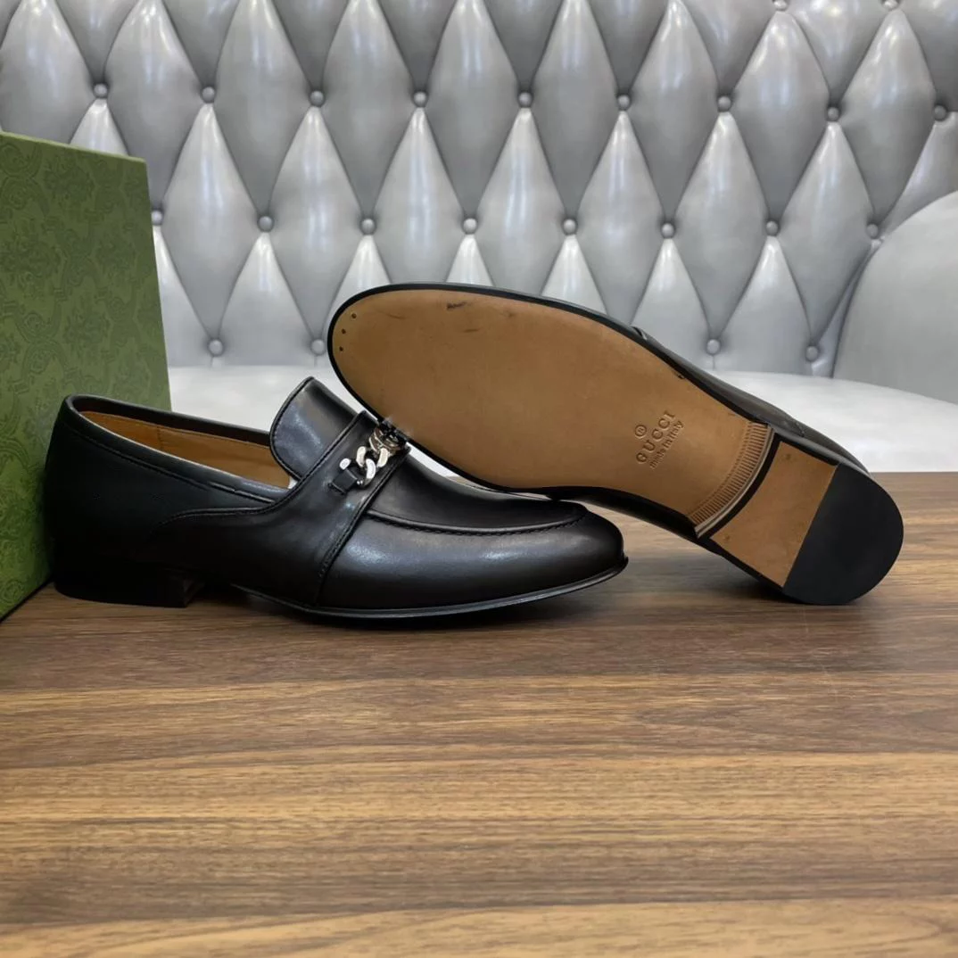 MEN'S LOAFERS WITH INTERLOCKING G BLACK - GL109