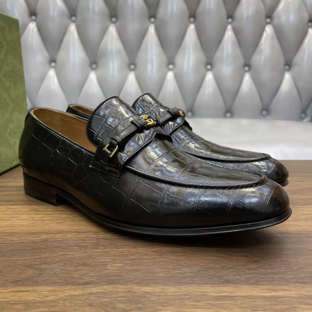 MEN'S LOAFERS WITH INTERLOCKING G BLACK - GL115