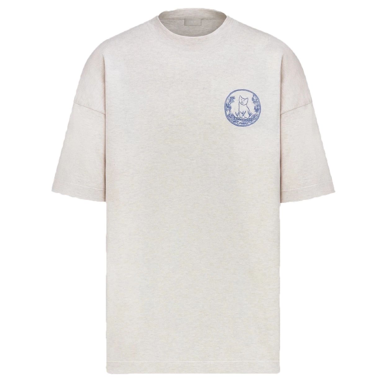 CD AND HYLTON NEL KNIT T-SHIRT, OVERSIZED FIT BEIGE COTTON AND SILK JERSEY - DOT047