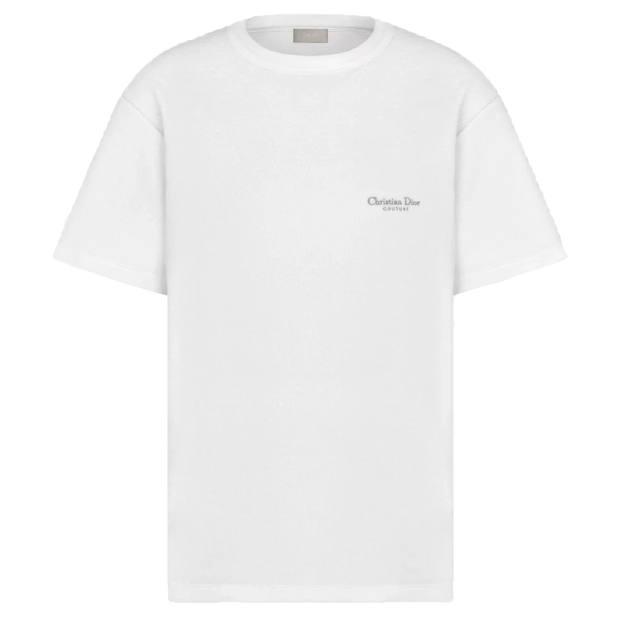 DIOR COUTURE T-SHIRT, RELAXED FIT WHITE TERRY COTTON - DOT038