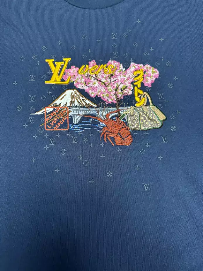 LOUIS VUITTON T-SHIRT - LVTS091 Damier Jacquard Short-Sleeved Crewneck - LVTS089