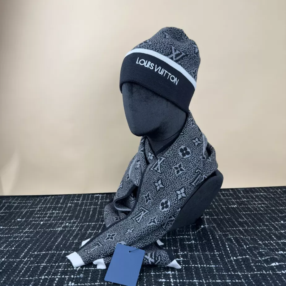 Louis Vuitton Scarf & Beanie Set