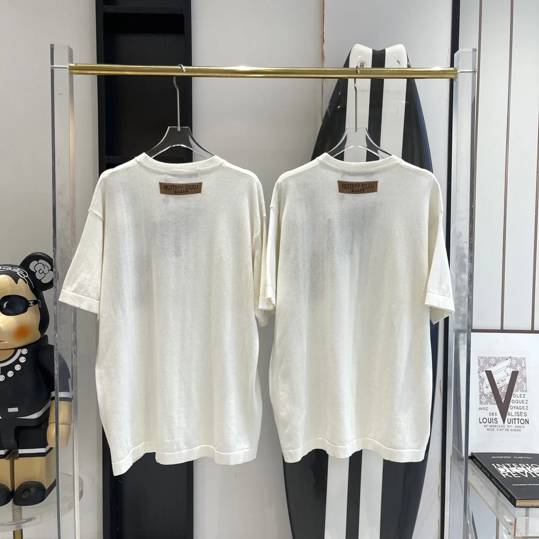 MONOGRAM COMICS INTARSIA SHORT-SLEEVED CREWNECK - LVTS122 Damier Jacquard Short-Sleeved Crewneck - LVTS089