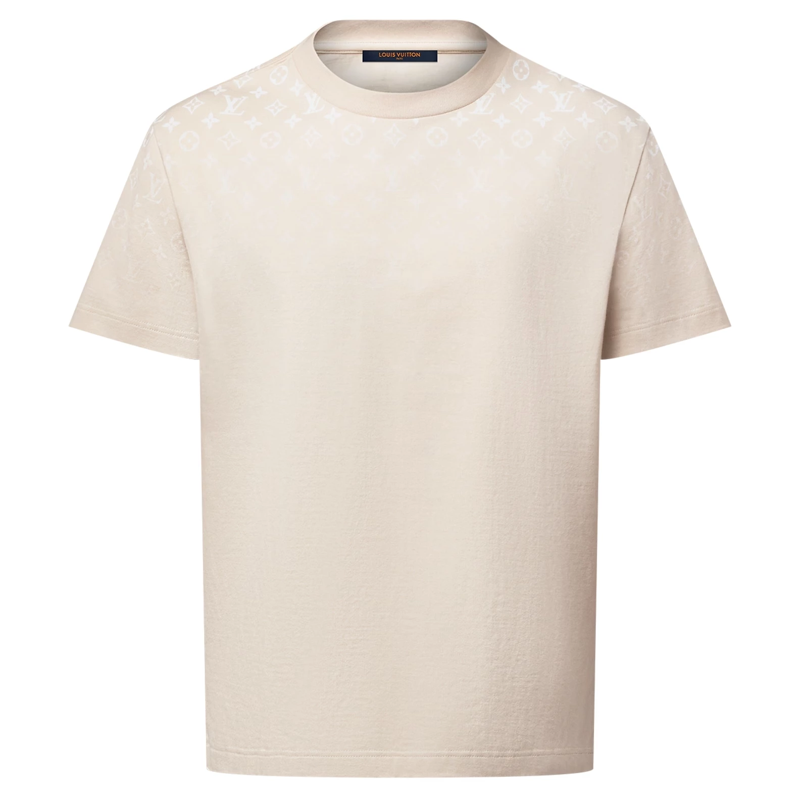 MONOGRAM GRADIENT T-SHIRT IN LIGHT BEIGE - LVTS109 Damier Jacquard Short-Sleeved Crewneck - LVTS089