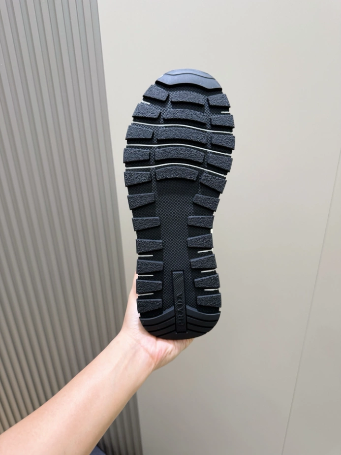 PRADA BRUSHED LEATHER SNEAKERS - PRS072