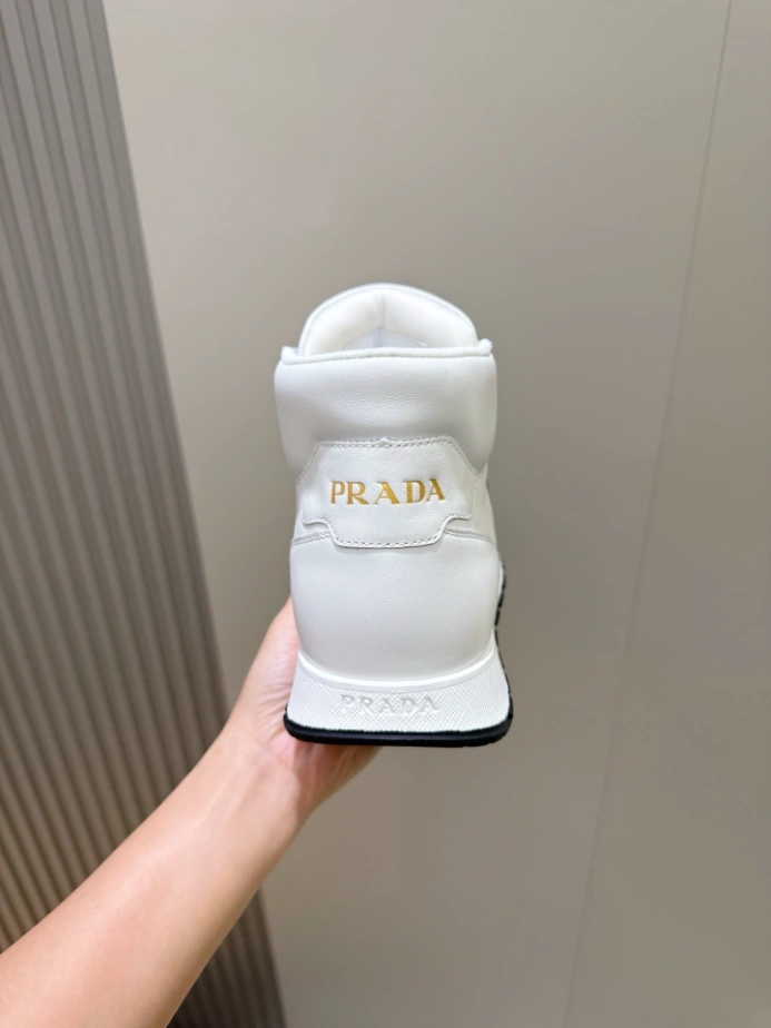 PRADA BRUSHED LEATHER SNEAKERS - PRS073