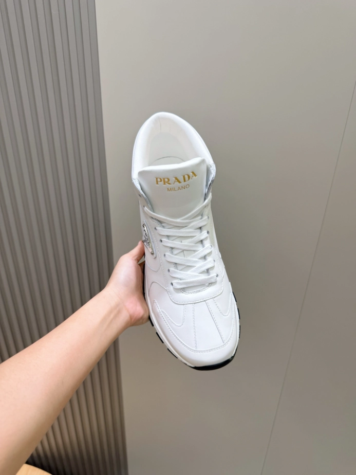 PRADA BRUSHED LEATHER SNEAKERS - PRS073