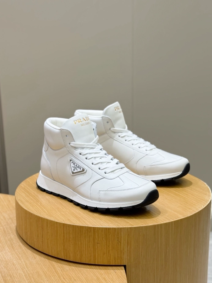 PRADA BRUSHED LEATHER SNEAKERS - PRS073